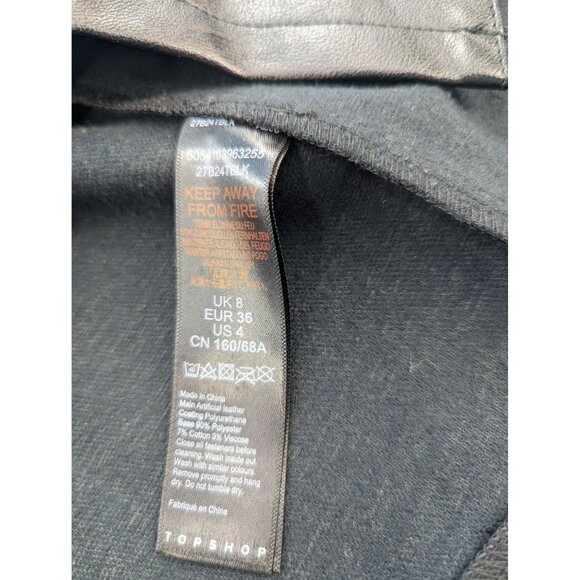 TOPSHOP Faux leather black mini skirt NWOT SIZE 4 - Picture 5 of 5